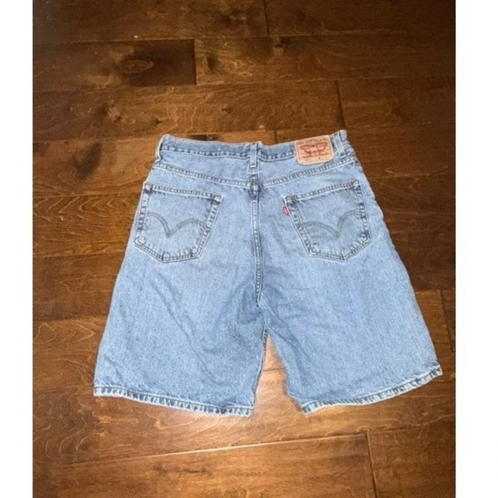 Levis 550 Relaxed Fit Denim Shorts Mens 34 Light Blue Wash Jean Shorts